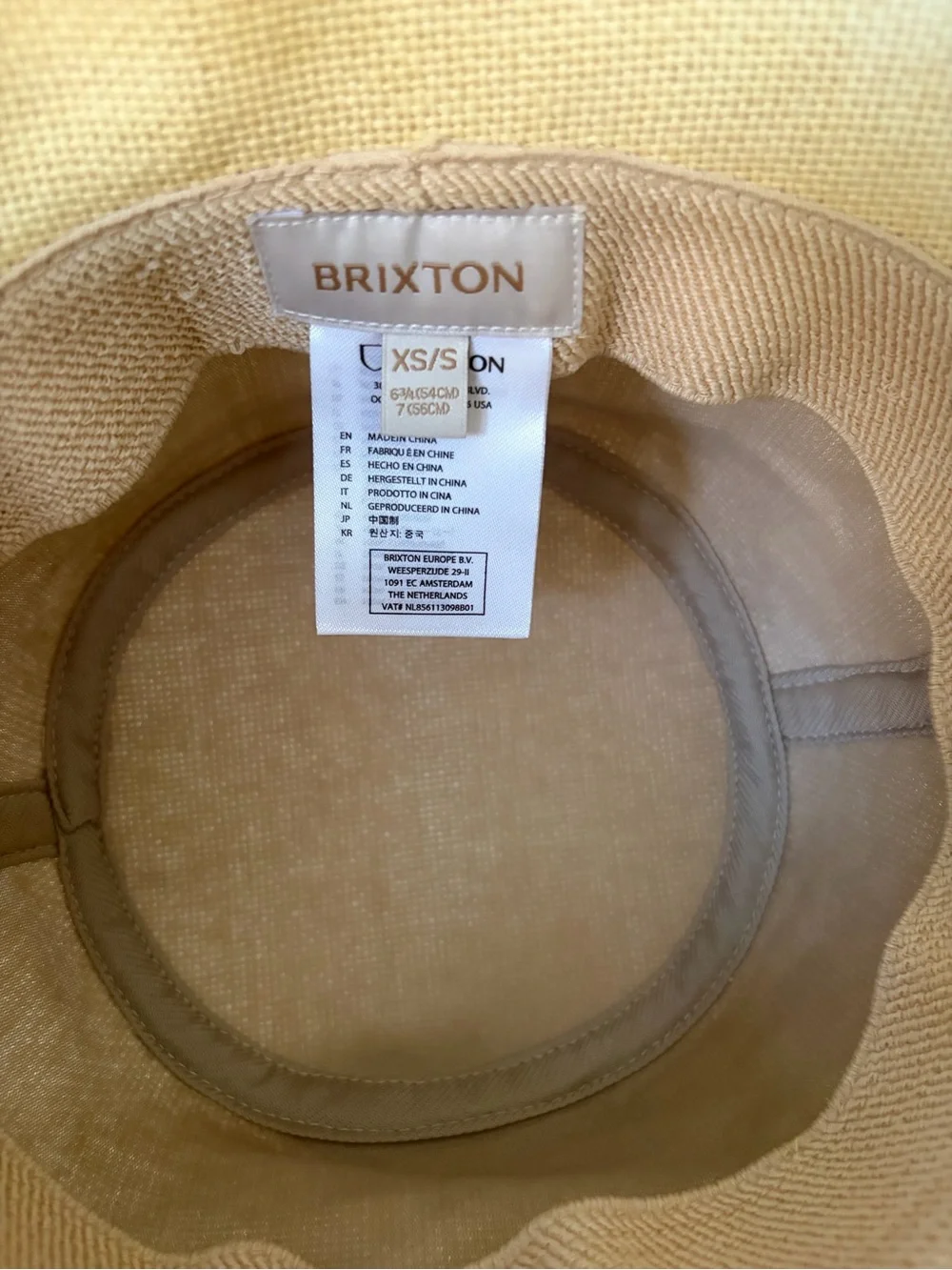 Brixton Frayed Brim Straw Hat - Natural Tan Bucket styleBoho Resort Women XS/S - Picture 4 of 9